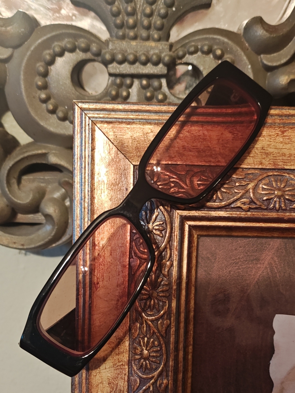 Georgio Armani Black Frame Amber Lens Glasses -